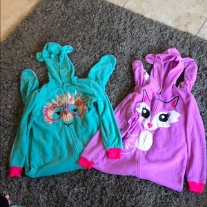 2 girls footie jammies+ peacoat SOLD to annakern